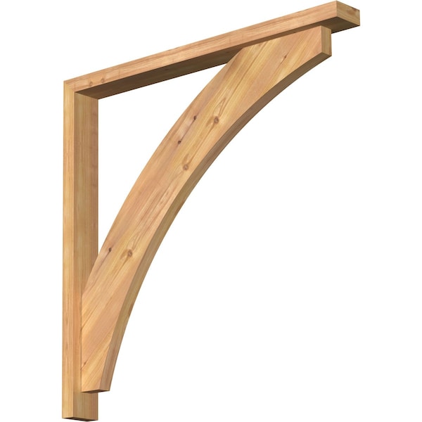 Ekena Millwork Thorton Block Smooth Bracket w/ Offset Brace, Western Red Cedar, 3 1/2"W x 34"D x 34"H BKT0402X34X34THR05SWR - main